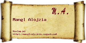 Mangl Alojzia névjegykártya